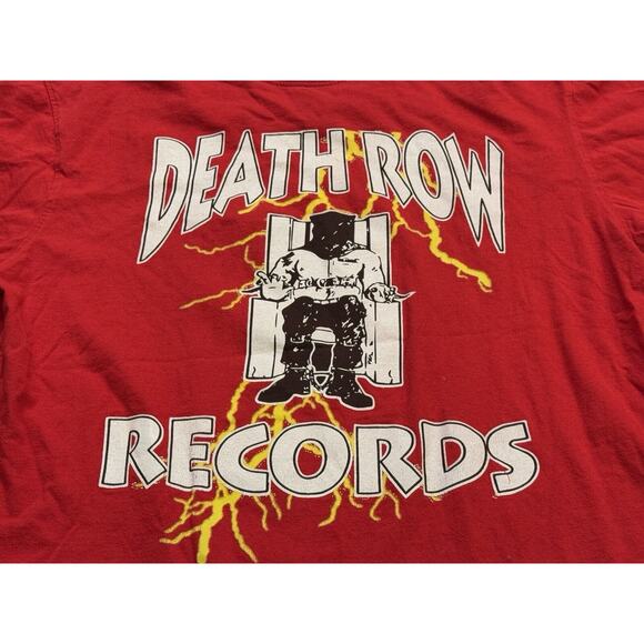Headgear Classics Mens Red Death Row Records Nostalgic Short Sleeve T-Shirt M - Picture 4 of 8